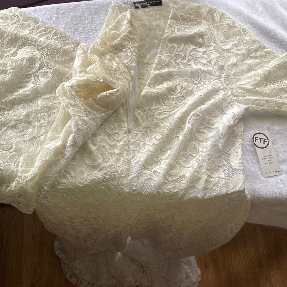 Off white pants suit
